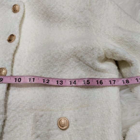 Luxelim Ivory Classic Boucle Wool Tweed Gold Tone Buttons Cropped Jacket Size XS - Picture 12 of 14